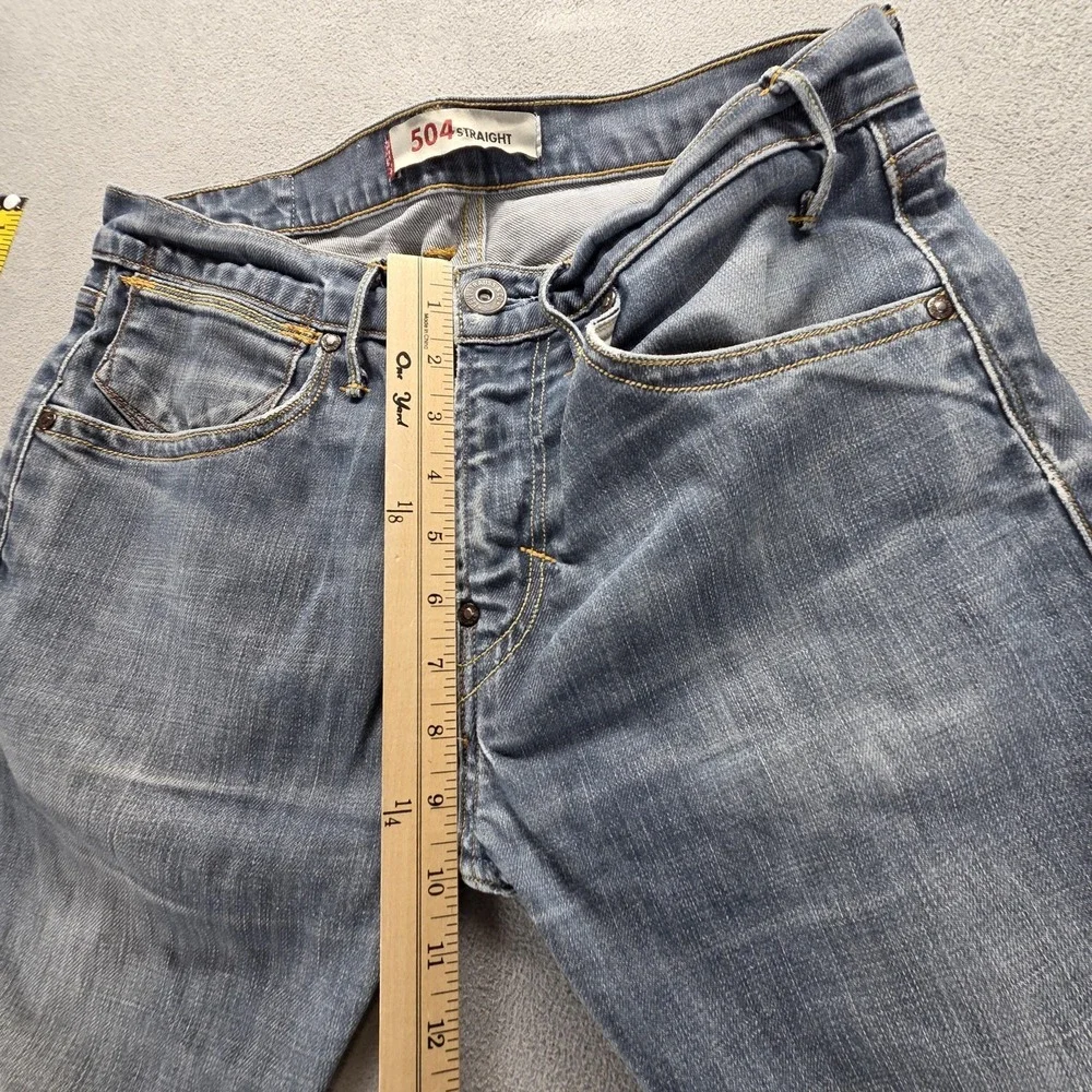 Vintage‎ Levis 504 Jeans Mens 31x32 Blue Straight Engineered Zip Fly Medium Wash